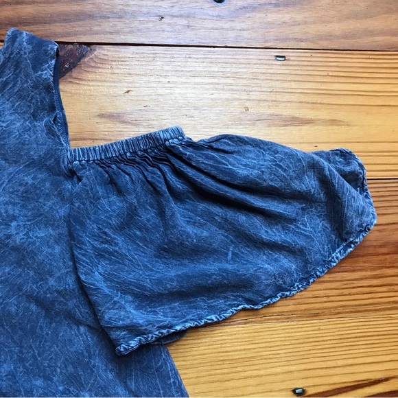 Altar’d State Blue Cotton Cold Shoulder Lace Top, EUC, M - Picture 3 of 10